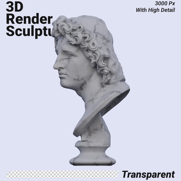 Helios statue 3d rend isolé parfait pour votre conception