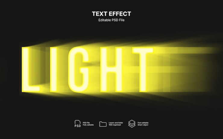 PSD heller texteffekt