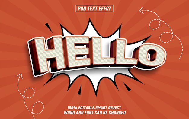 hello editable text font effect 3d text for title
