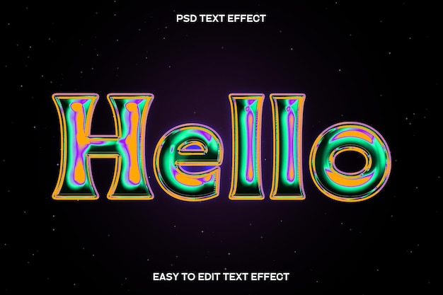 Hello Metallic Chrome Editable Text Effect