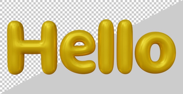 Hello text design with 3d modern effect style