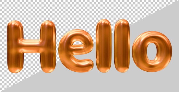 Hello text design with 3d modern effect style