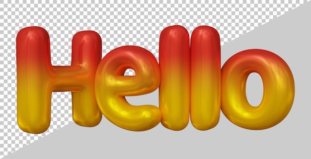 Hello text design with 3d modern effect style