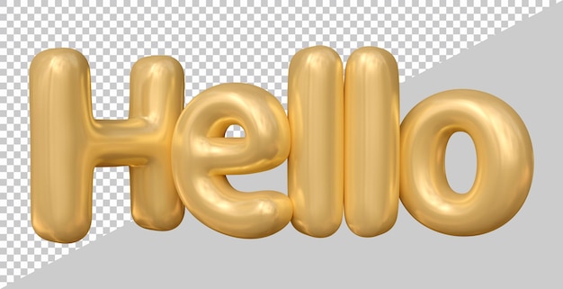 Hello text design with 3d modern effect style