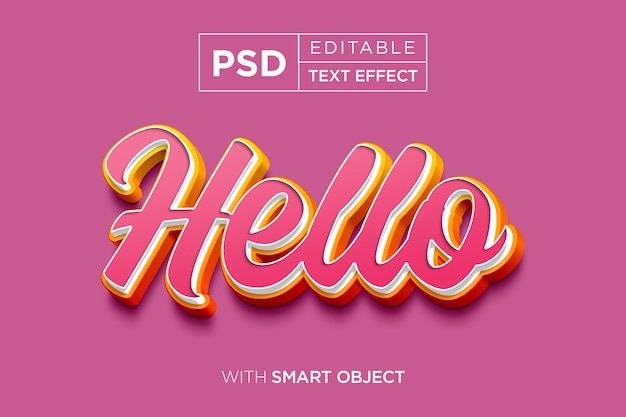 hello word editable  text effect
