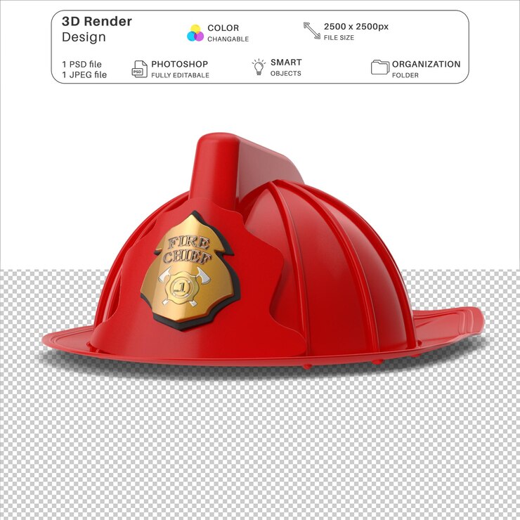 PSD helm pemadam kebakaran psd 3d