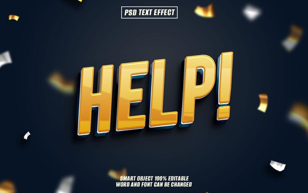 help text effect font editable typography 3d text