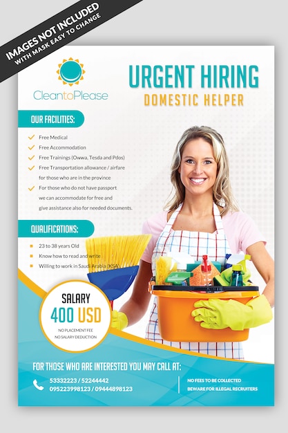 PSD helper hiring flyer