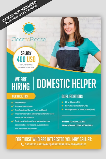 PSD helper hiring flyer