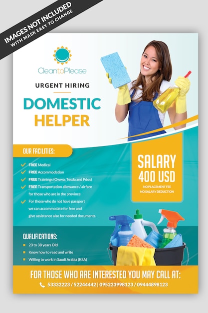 PSD helper hiring flyer