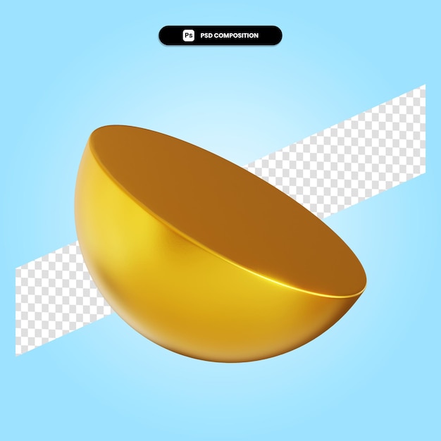 Hemisferio 3d render ilustración aislada