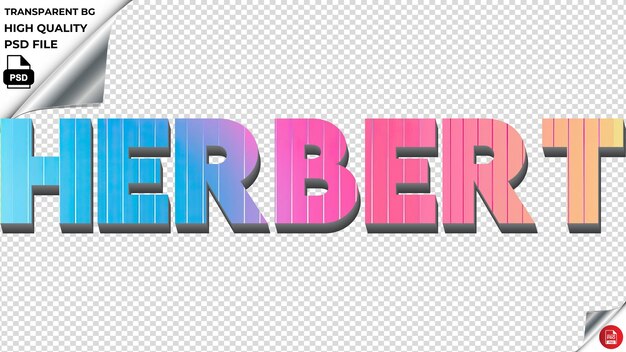 Herbert typographie regenbogen farbenfrohe texttextur psd durchsichtig