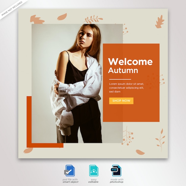 Herbst verkauf instagram post vorlage premium psd premium psd
