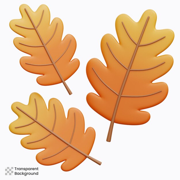 PSD herbstblätter 3d-icon-illustrationen