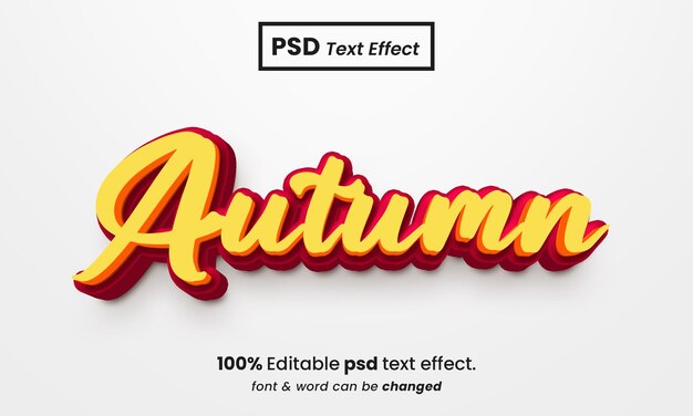 Herbstlicher 3D-bearbeitbarer Texteffekt