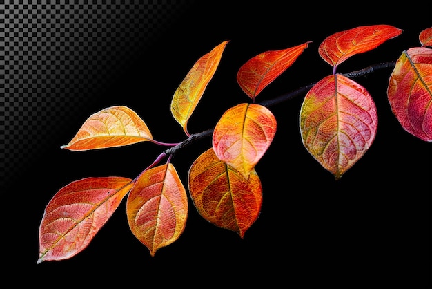 Herbstzweig mit bunten Blättern