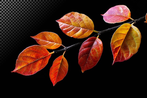 Herbstzweig mit bunten Blättern