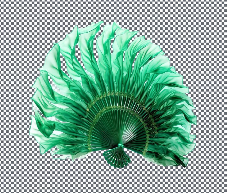 PSD la hermosa armonía de la danza del abanico de esmeralda aislada en un fondo transparente