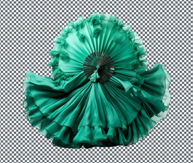 PSD la hermosa armonía de la danza del abanico de esmeralda aislada en un fondo transparente