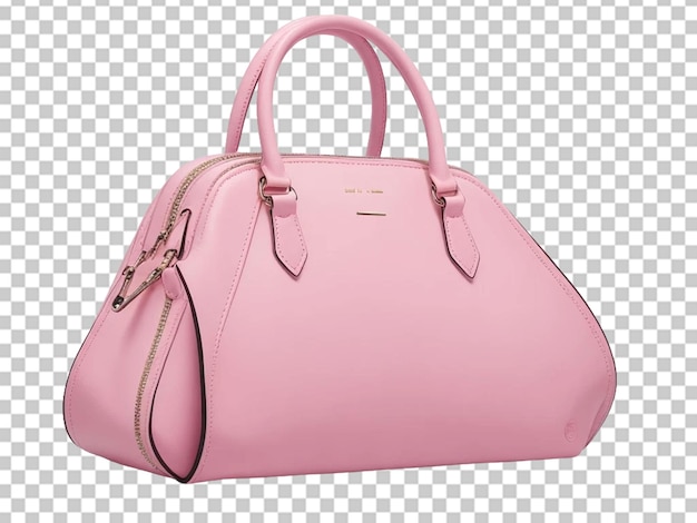 PSD una hermosa bolsa de la moda femenina de cuero con fondo transparente