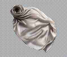 PSD hermosa bufanda de malla metálica aislada sobre un fondo transparente