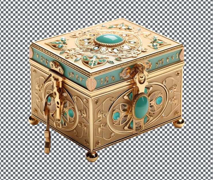 PSD una hermosa caja de joyas con temática de ramadán aislada sobre un fondo transparente