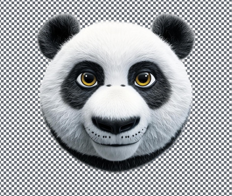 PSD la hermosa cara de panda aislada en un fondo transparente