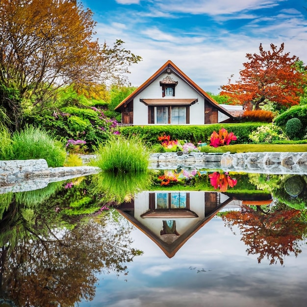 PSD hermosa casa de la naturaleza