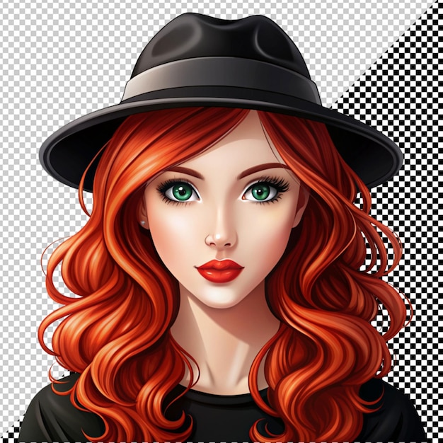 PSD hermosa chica con el pelo rojo vector