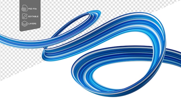 Hermosa cinta azul en un fondo aislado ilustración en 3D
