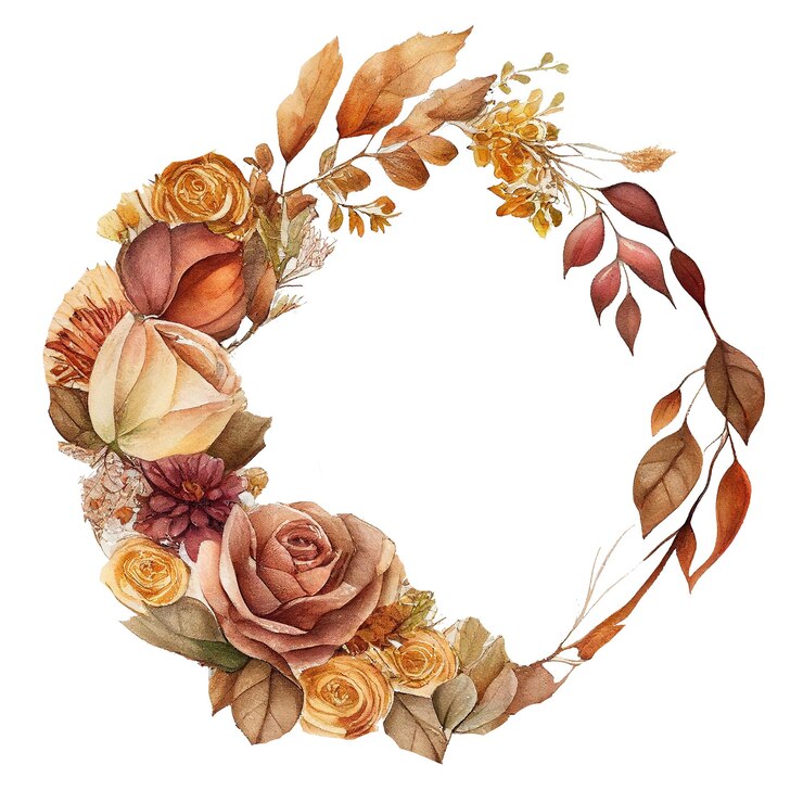 PSD una hermosa corona de hojas de otoño una decoración acogedora y estacional para el otoño