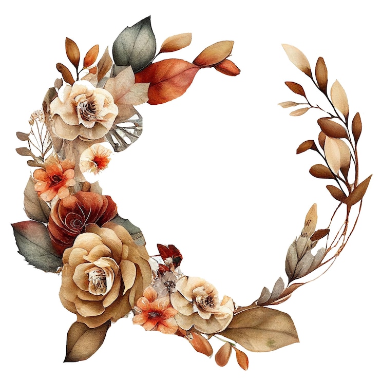 PSD una hermosa corona de hojas de otoño una decoración acogedora y estacional para el otoño