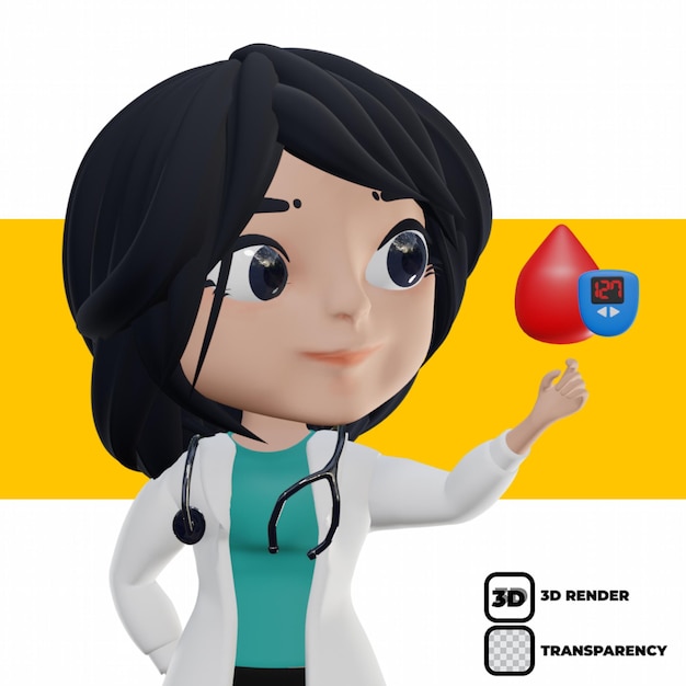 PSD hermosa doctora modelo 3d