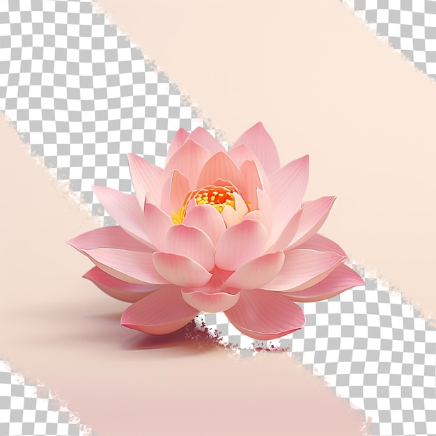 PSD una hermosa flor de loto contra un fondo transparente