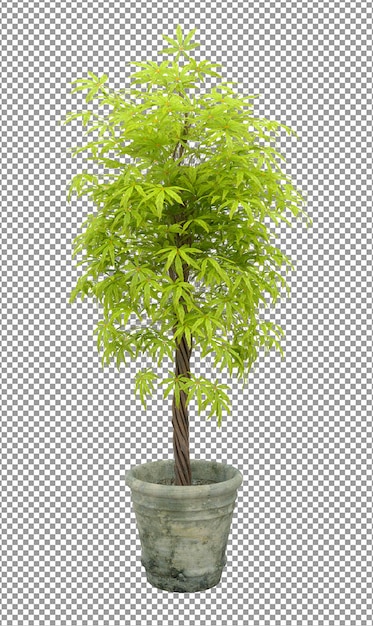 Hermosa flor en maceta en representación 3d