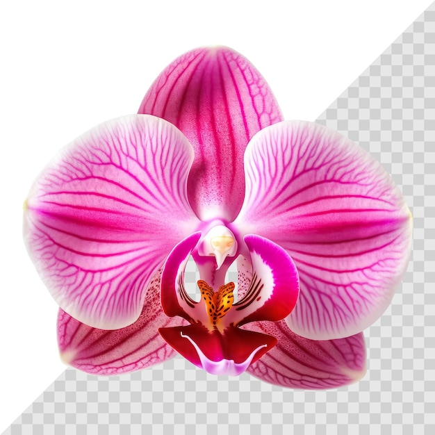 PSD hermosa flor de orchidea única aislada sobre fondo blanco