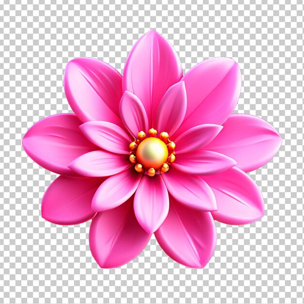 PSD la hermosa flor rosa es una simple representación 3d de dibujos animados de diseño de iconos.