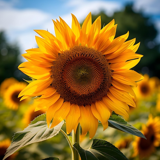 PSD hermosa foto de girasol