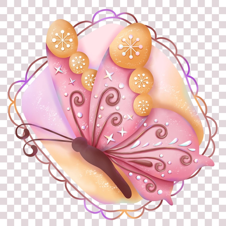 PSD hermosa ilustración de mariposa caprichosa