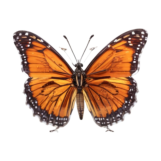 PSD una hermosa imagen de la mariposa monarca de fondo transparente