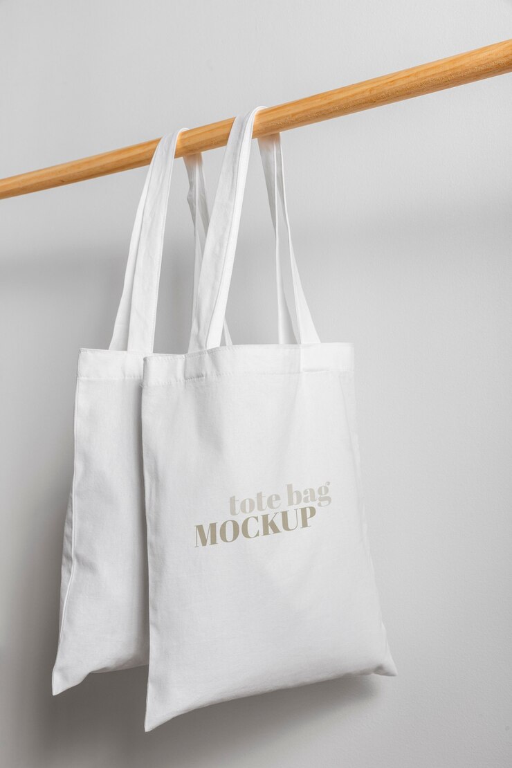 PSD hermosa maqueta de bolso tote textil