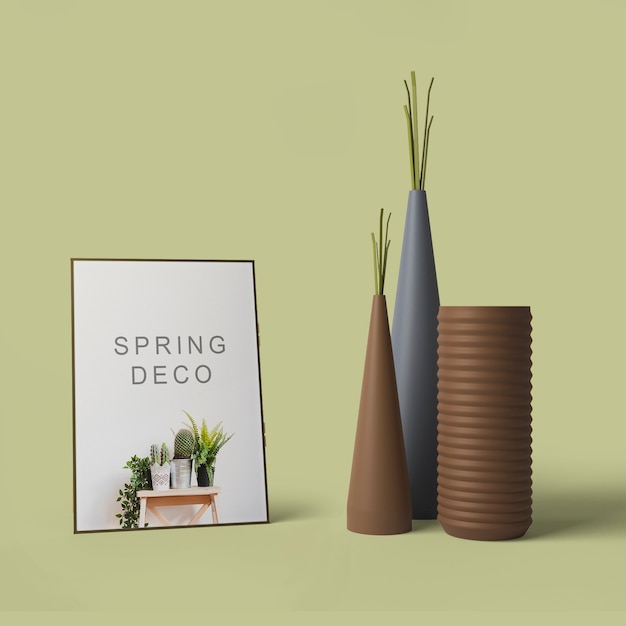 PSD hermosa maqueta de concepto de deco de primavera