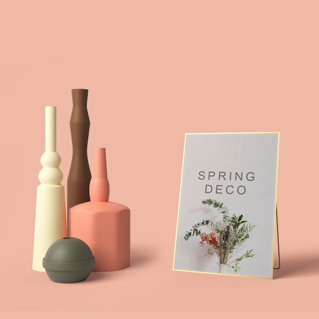 Hermosa maqueta de concepto de deco de primavera