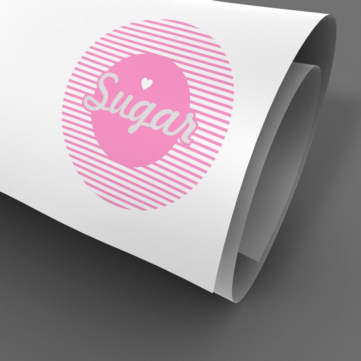 PSD hermosa maqueta de escaparate de logotipo de página rizada