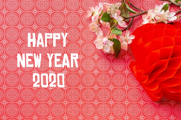 PSD hermosa maqueta feliz año nuevo chino