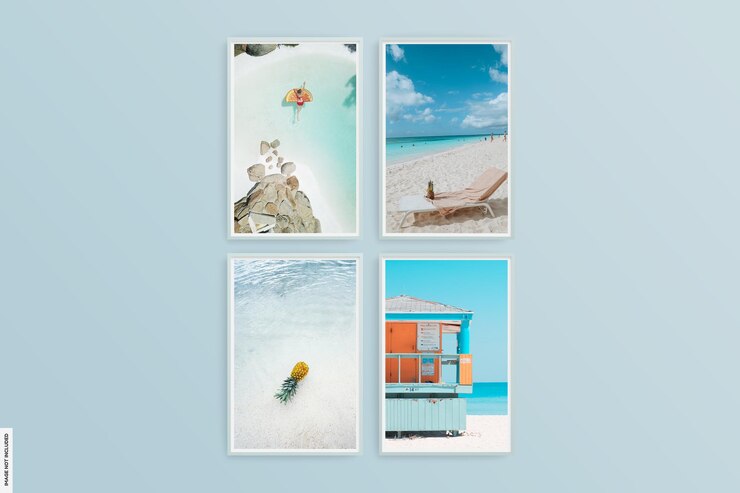 PSD hermosa maqueta de foto de marco de verano