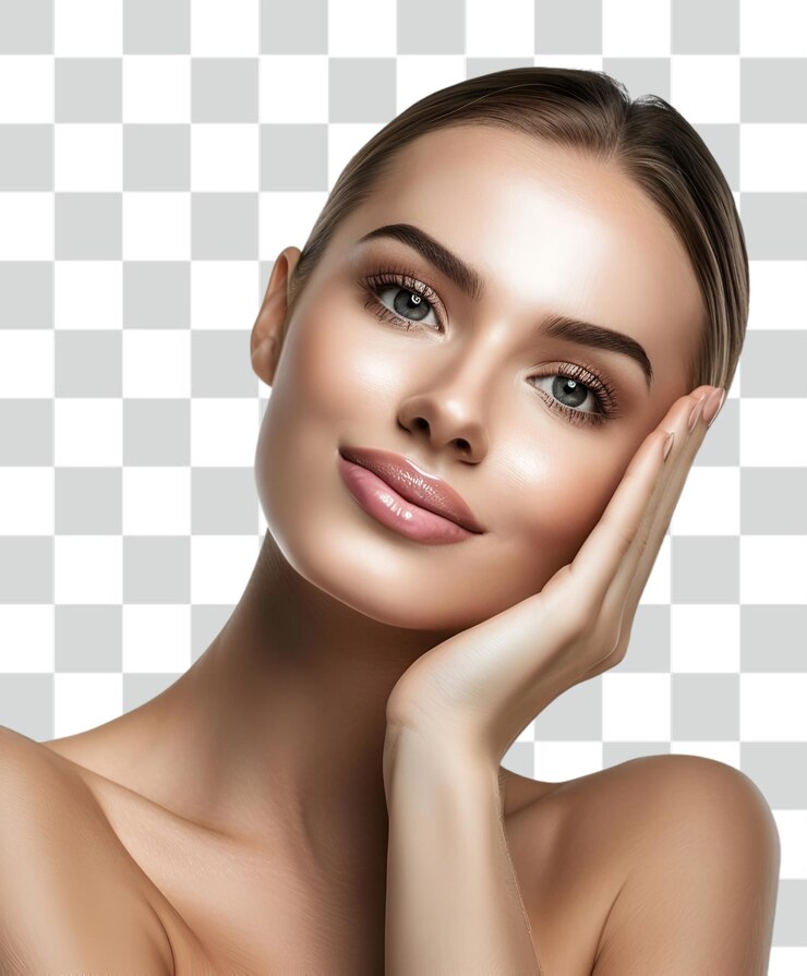 PSD hermosa mujer modelo trasfondo transparente