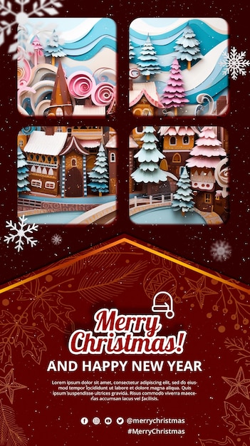 La hermosa obra de arte de corte de papel de la Tierra de los Caramelos en un País de las Maravillas de Navidad