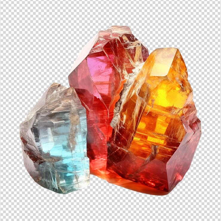 PSD hermosa piedra preciosa aislada sobre fondo transparente