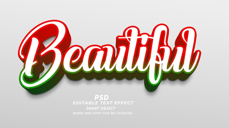 PSD hermosa plantilla de photoshop de efectos de texto editables en 3d para psd